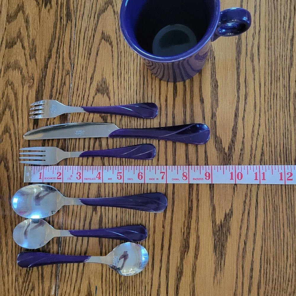Fiesta Plum Purple Swirl Flatware & Mug ~ Retired Items & Color